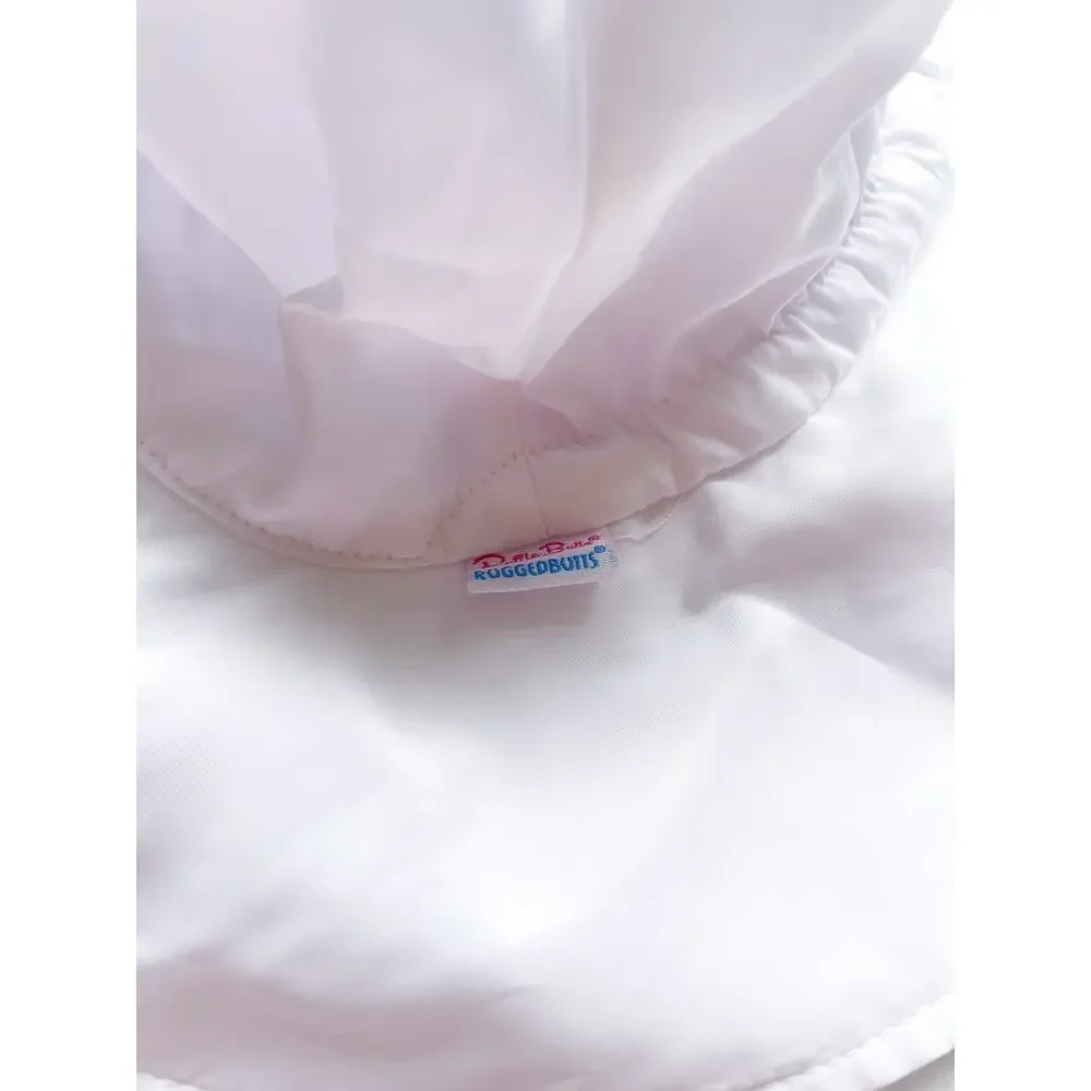 Ruffle Butts Rugged Butts Baby White Sun Hat Bucket Hat Size 6-12 Months